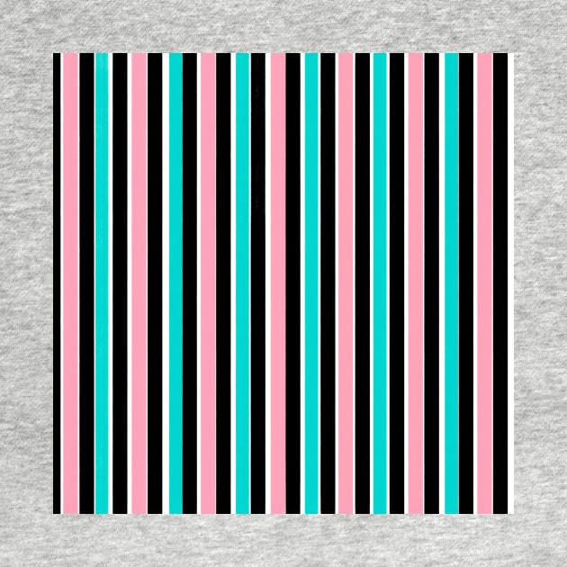 Black Pink and Blue Stripes by DanielleGensler